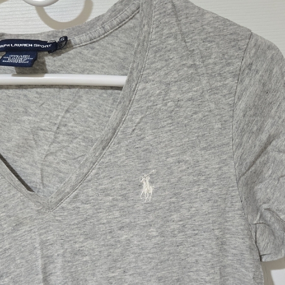 Ralph Lauren Light Gray V-Neck Tee - Picture 2 of 4